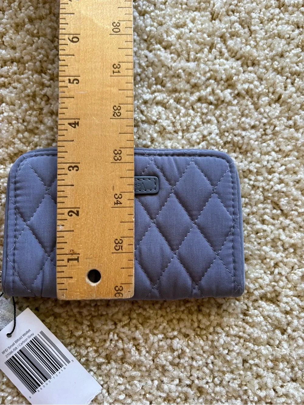 Vera Bradley RFID Small Bifold Wallet Carbon Gray NWT - Picture 8 of 8